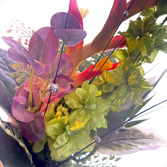 BRAND NEW *Modern, Gorgeous” Bird of Paradise Silk Floral Arrangement 2ft Tall!! - Picture 2 of 6